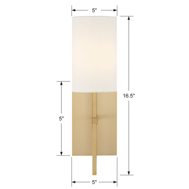 Veronica 1 Light Aged Brass Sconce Crystorama