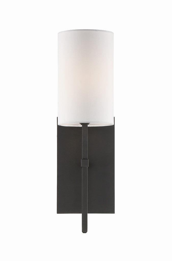 Veronica 1 Light Black Forged Sconce Crystorama