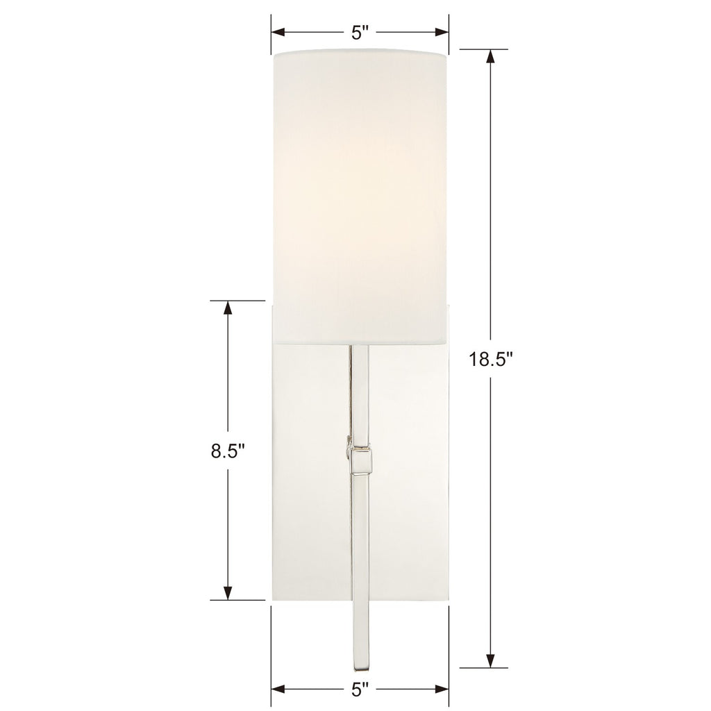 Veronica 1 Light Polished Nickel Sconce Crystorama