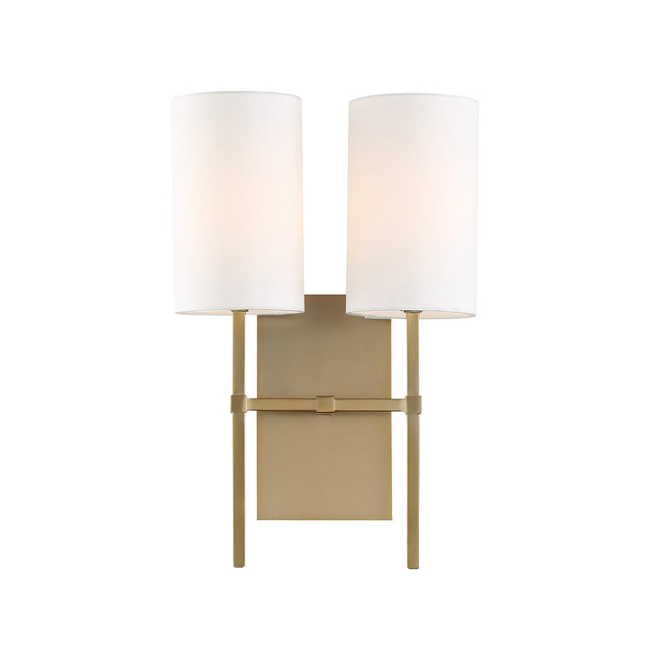 Veronica 2 Light Aged Brass Sconce Crystorama