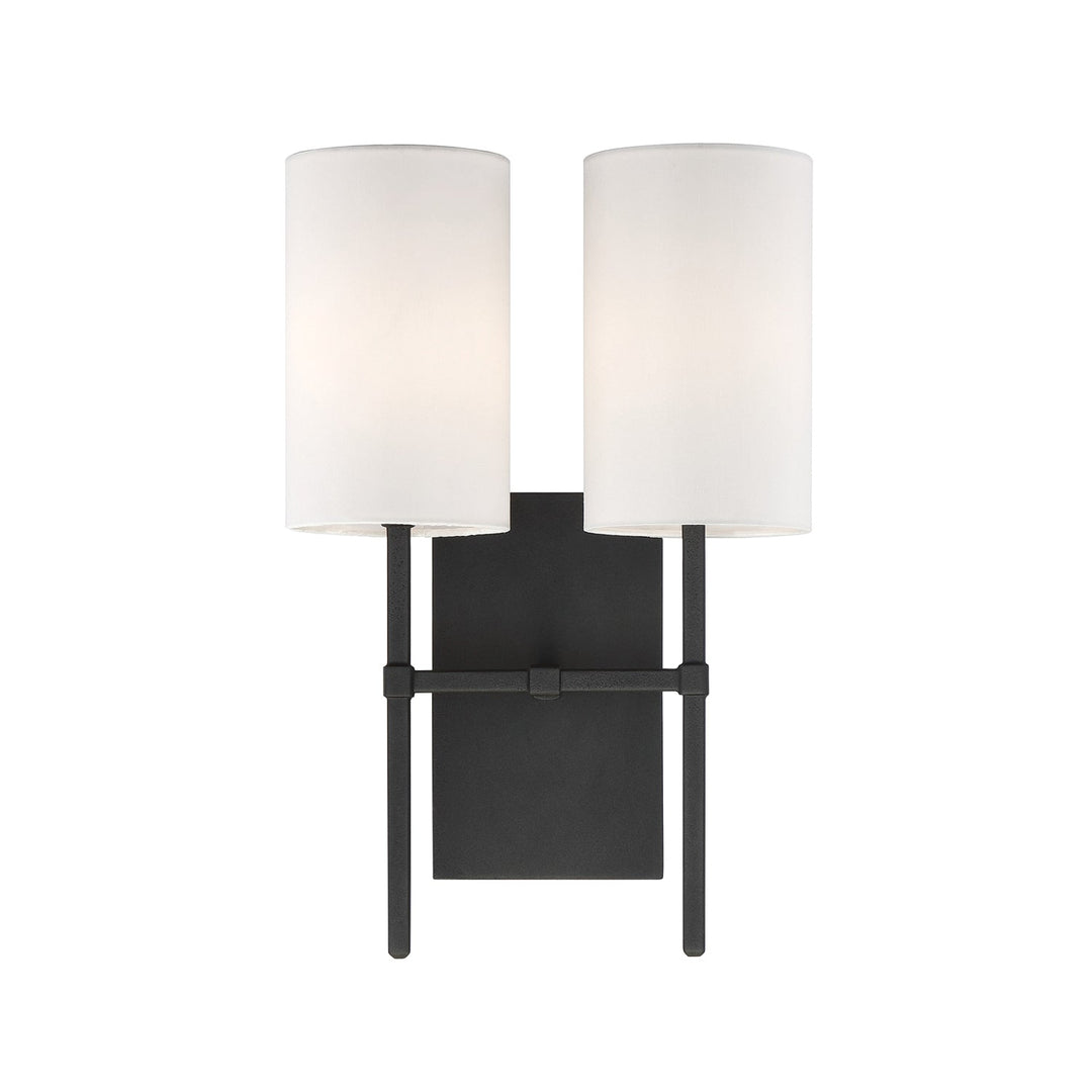 Veronica 2 Light Black Forged Sconce Crystorama