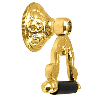 2 3/4 Inch Solid Brass and Ebony Wood Temple Drop Pull