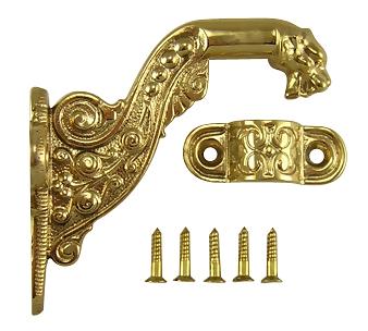 4 Inch Solid Brass Lost Cast Wax Lion Head Stair Rail Bracket (Several Finishes Available) COPPER MOUNTAIN HARDWARE