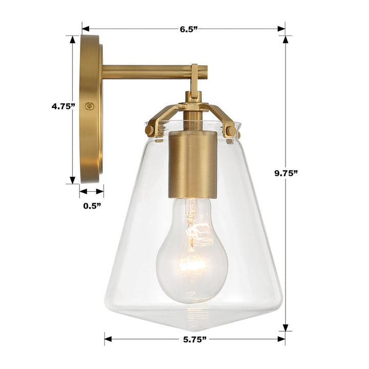 Voss 1 Light Luxe Gold Sconce Crystorama