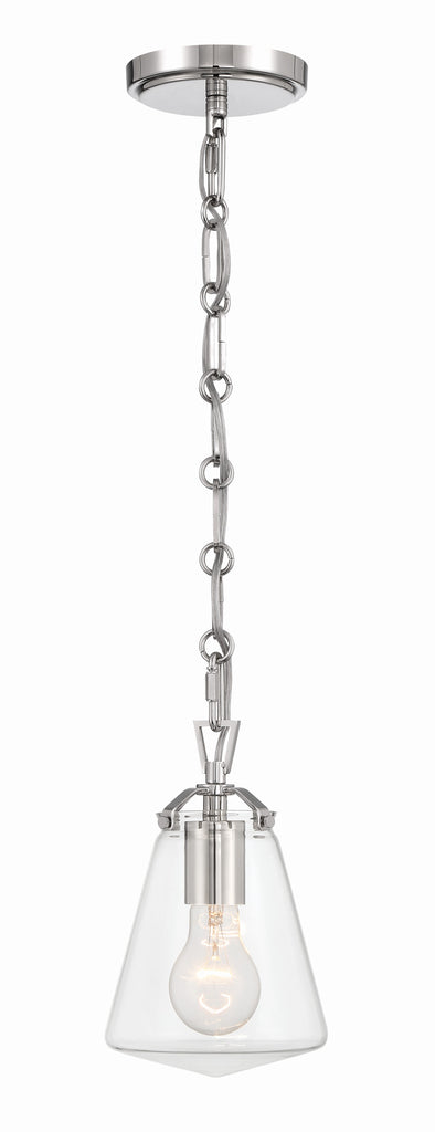 Voss 1 Light Polished Nickel Mini Pendant Crystorama