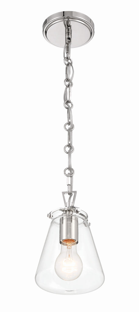 Voss 1 Light Polished Nickel Mini Pendant Crystorama