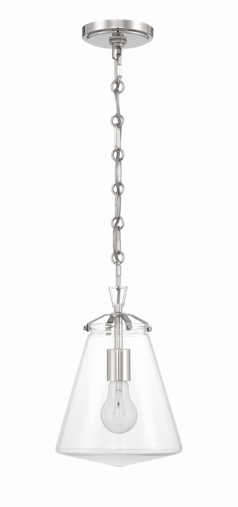 Voss 1 Light Polished Nickel Mini Pendant Crystorama