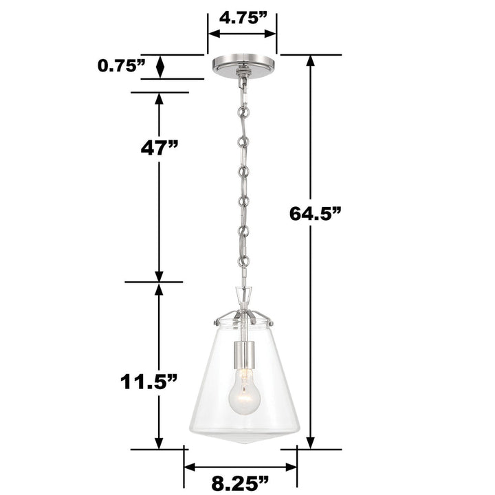 Voss 1 Light Polished Nickel Mini Pendant Crystorama