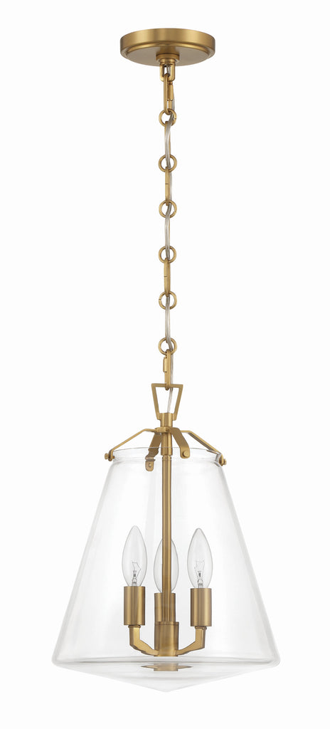 Voss 3 Light Luxe Gold Mini Chandelier Crystorama