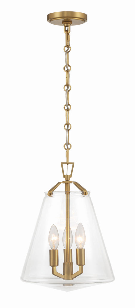 Voss 3 Light Luxe Gold Mini Chandelier Crystorama