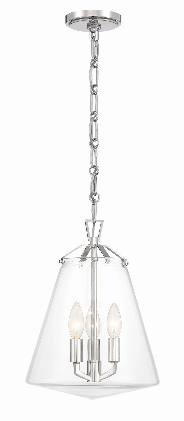 Voss 3 Light Polished Nickel Mini Chandelier Crystorama