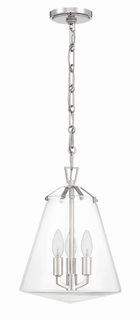 Voss 3 Light Polished Nickel Mini Chandelier Crystorama