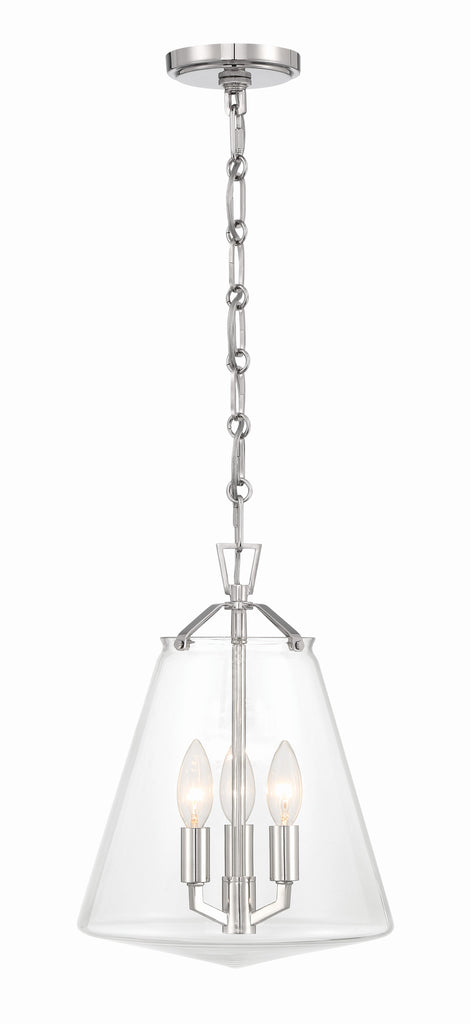 Voss 3 Light Polished Nickel Mini Chandelier Crystorama