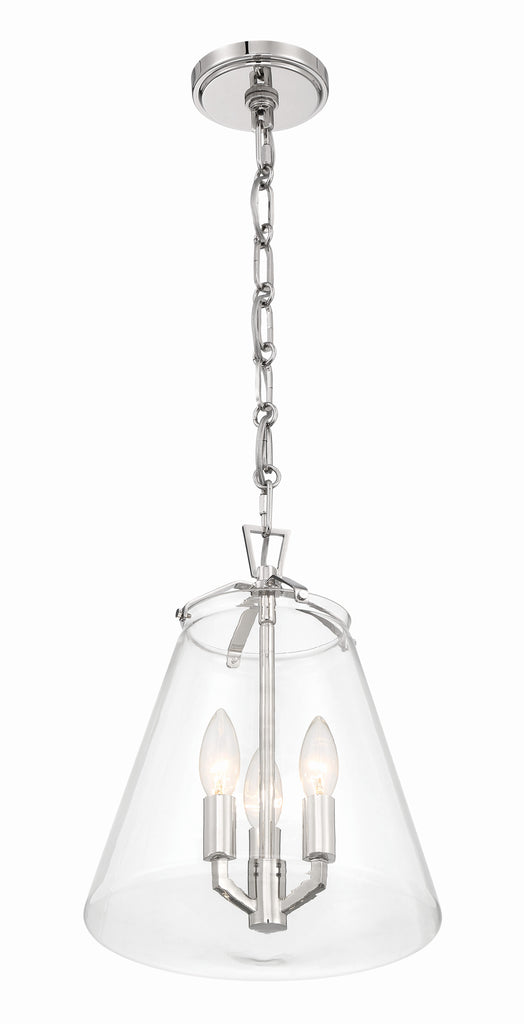 Voss 3 Light Polished Nickel Mini Chandelier Crystorama