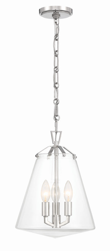 Voss 3 Light Polished Nickel Mini Chandelier Crystorama