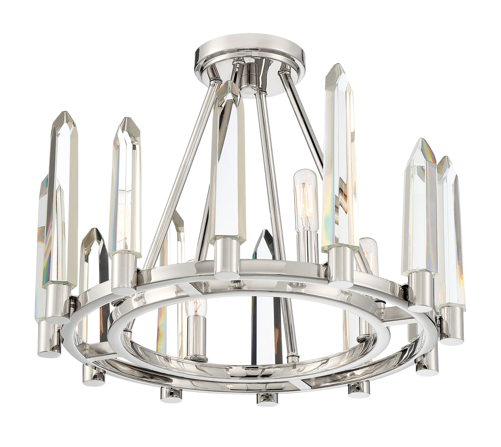 Crystorama Crystorama Watson 4 Light Polished Nickel Semi Flush Mount