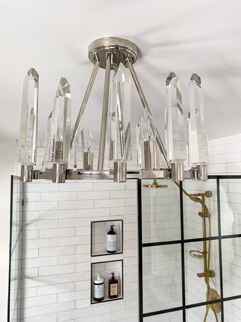 Crystorama Crystorama Watson 4 Light Polished Nickel Semi Flush Mount