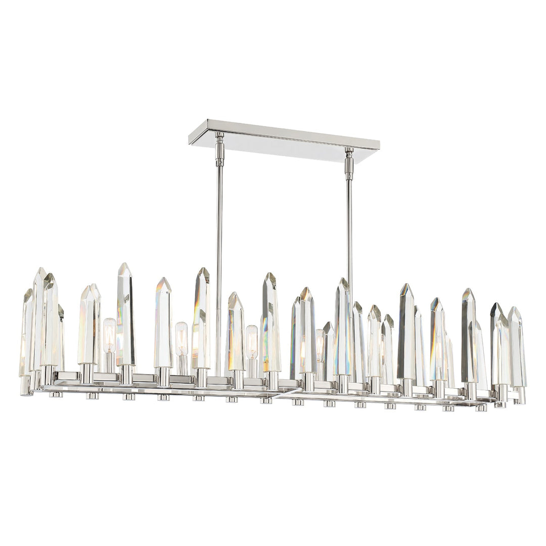 Watson 6 Light Polished Nickel Linear Chandelier Crystorama