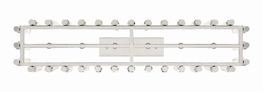 Watson 6 Light Polished Nickel Linear Chandelier Crystorama