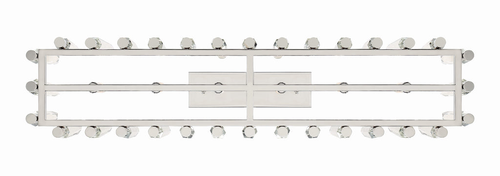 Watson 6 Light Polished Nickel Linear Chandelier Crystorama