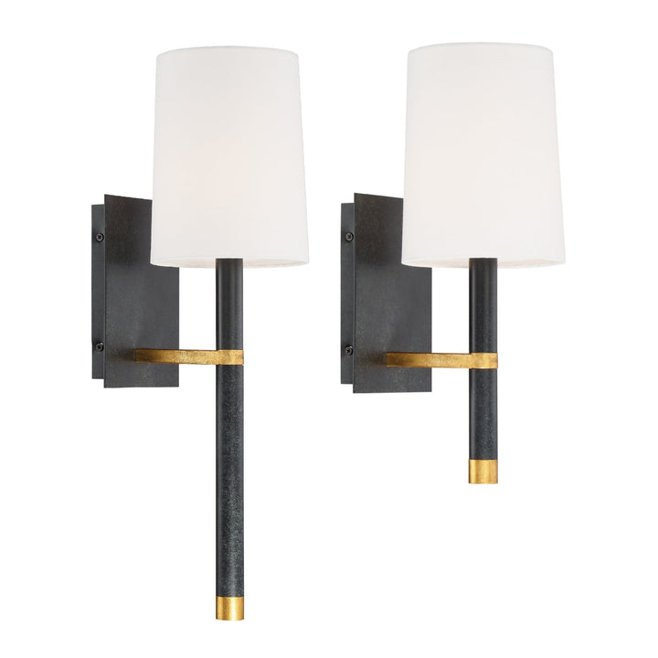 Weston 1 Light Black + Antique Gold Sconce Crystorama