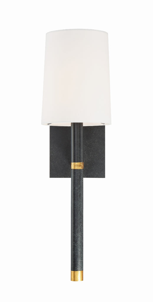 Weston 1 Light Black + Antique Gold Sconce Crystorama