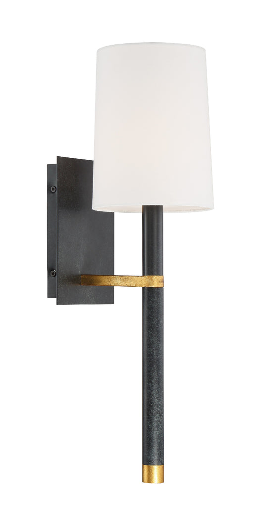 Weston 1 Light Black + Antique Gold Sconce Crystorama