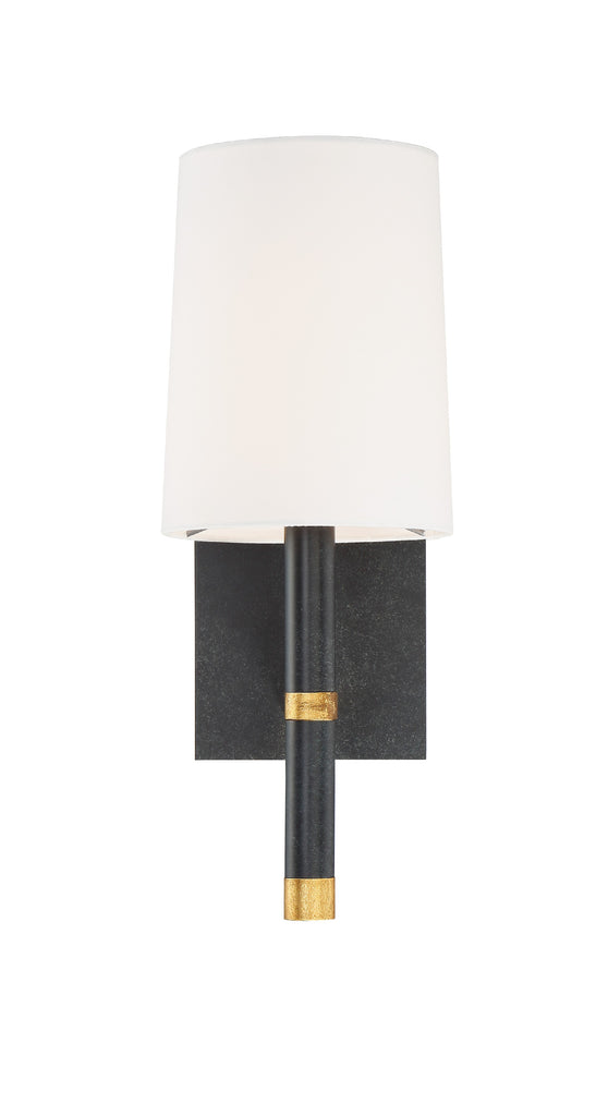 Weston 1 Light Black + Antique Gold Sconce Crystorama