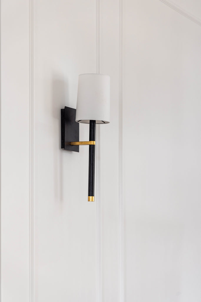 Weston 1 Light Black + Antique Gold Sconce Crystorama