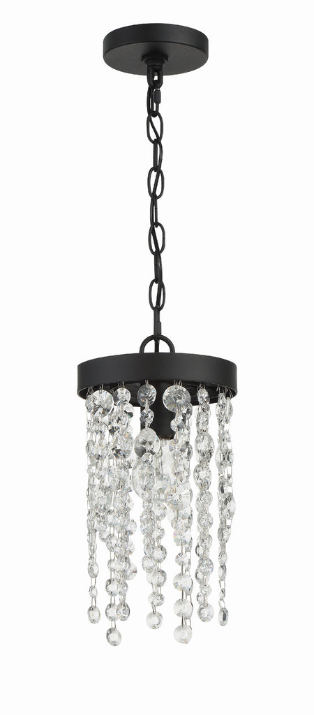 Winham 1 Light Black Forged Mini Pendant Crystorama