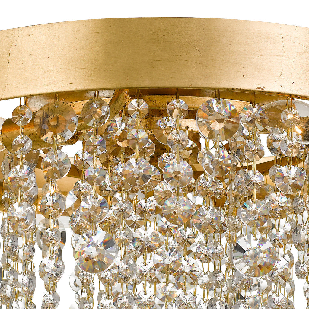 Crystorama Crystorama Winham 4 Light Antique Gold Crystal Flush Mount