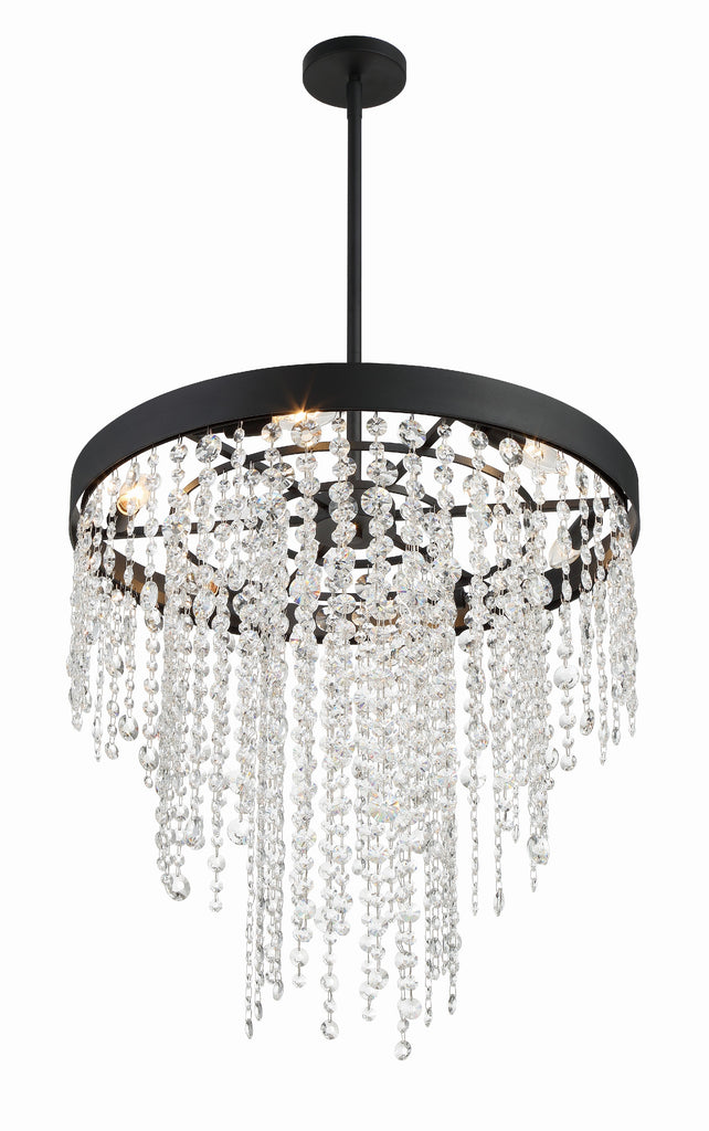 Winham 6 Light Black Forged Chandelier Crystorama