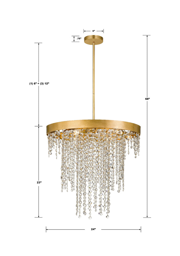 Winham 6 Light Antique Gold Crystal Chandelier Crystorama