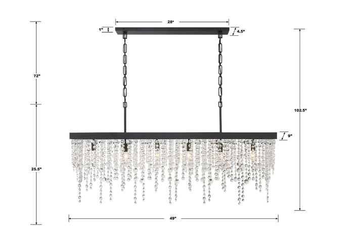 Winham 6 Light Black Forged Chandelier Crystorama