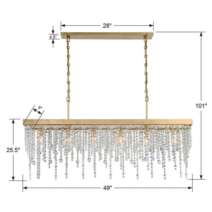 Winham 6 Light Antique Gold Chandelier Crystorama