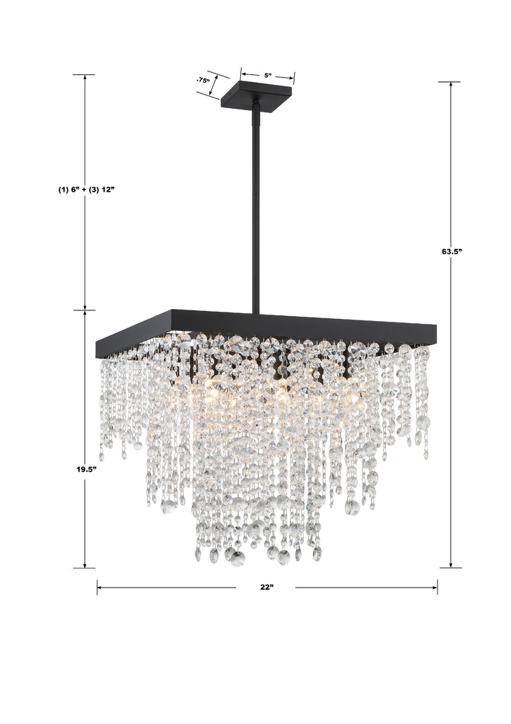 Winham 8 Light Black Forged Chandelier Crystorama