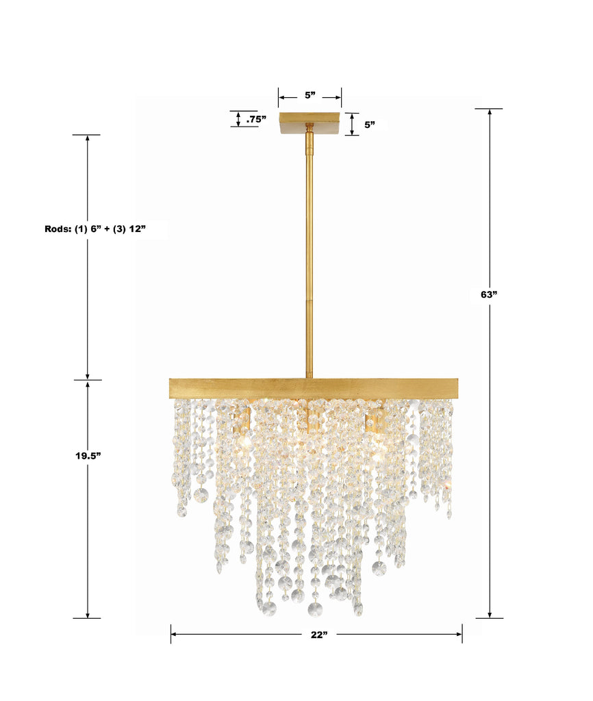 Winham 8 Light Antique Gold Chandelier Crystorama