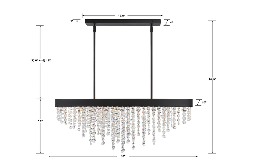 Winham 8 Light Black Forged Chandelier Crystorama