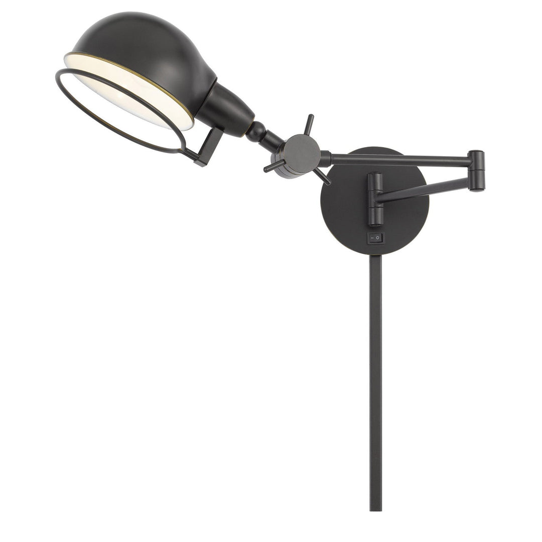 60W LINTHAL SWING ARM WALL LAMP WITH ADJUSTABLE SHADE WITH 3 FT WIRE COVER Cal Lighting