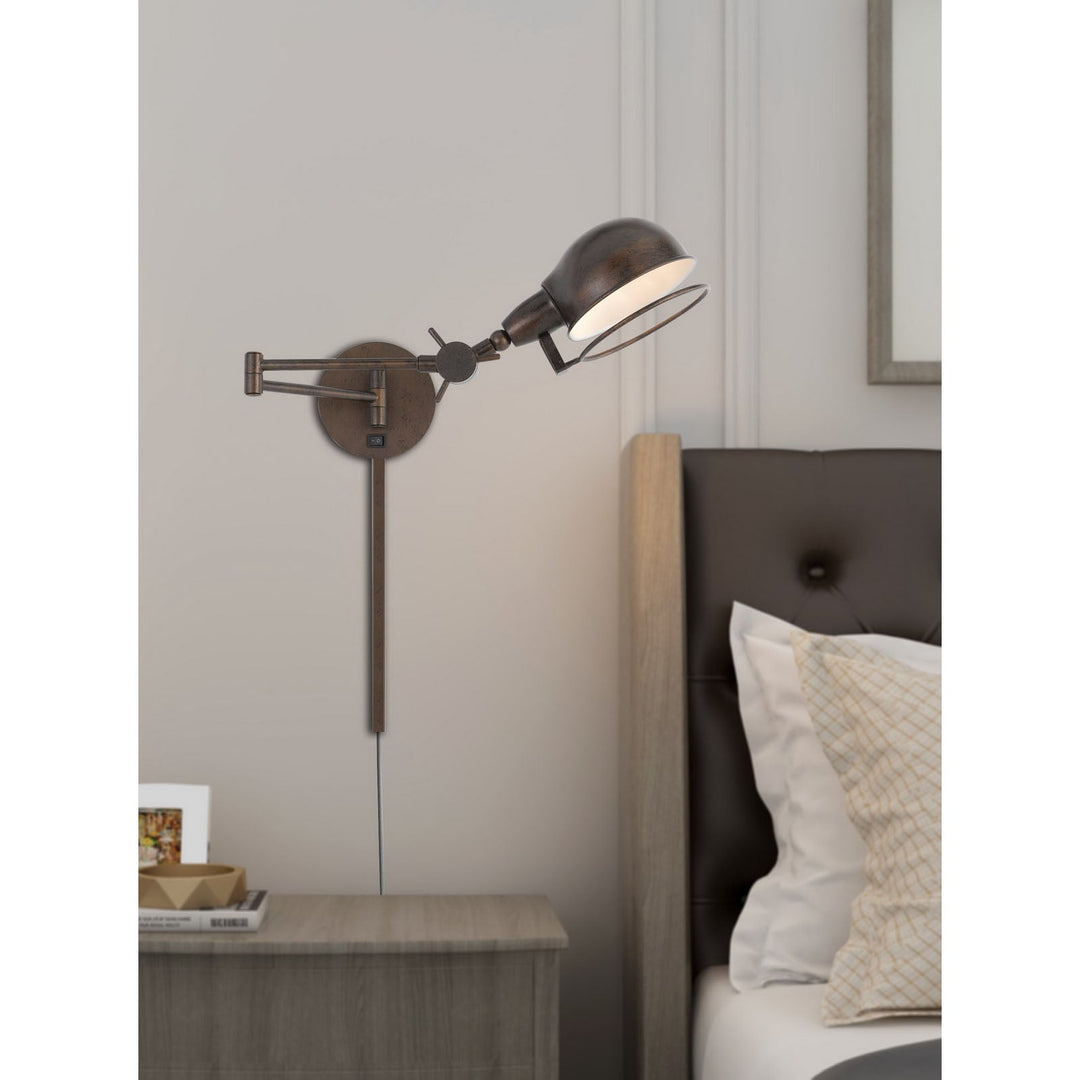 60W LINTHAL SWING ARM WALL LAMP WITH ADJUSTABLE SHADE. 3 FT WIRE COVER INCLUDED Cal Lighting