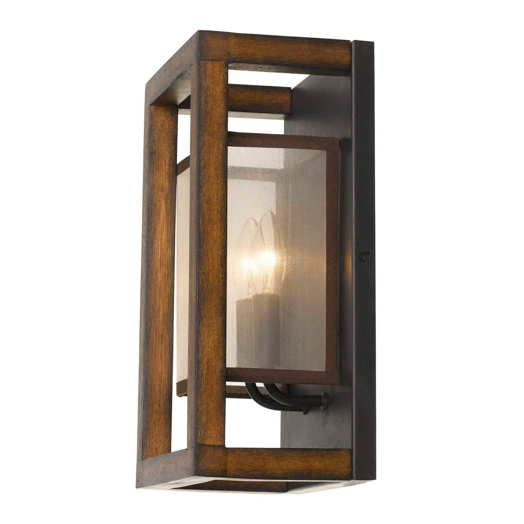 40W X 2 RUBBER WOOD WALL SCONCE WITH ORGANZA SHADE (EDISON BULBS NOT INCLUDED) Cal Lighting