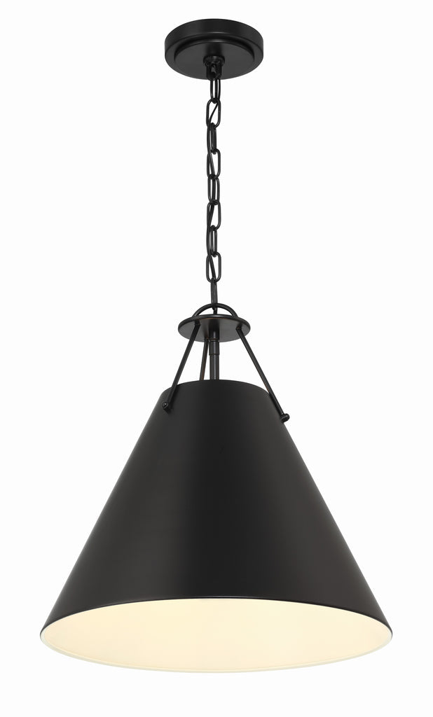 Xavier 3 Light Matte Black Pendant Crystorama