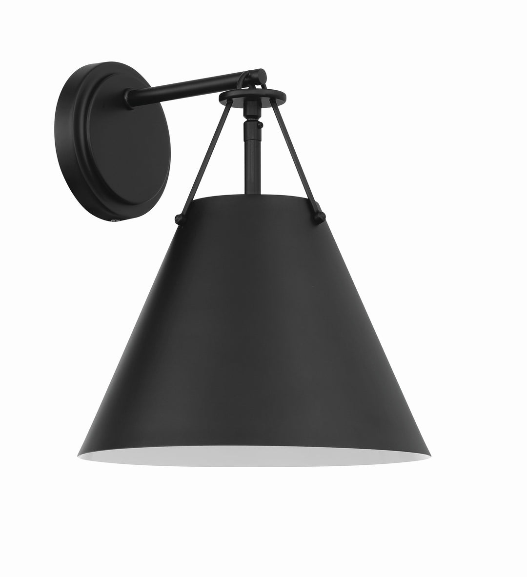 Xavier 1 Light Matte Black Sconce Crystorama