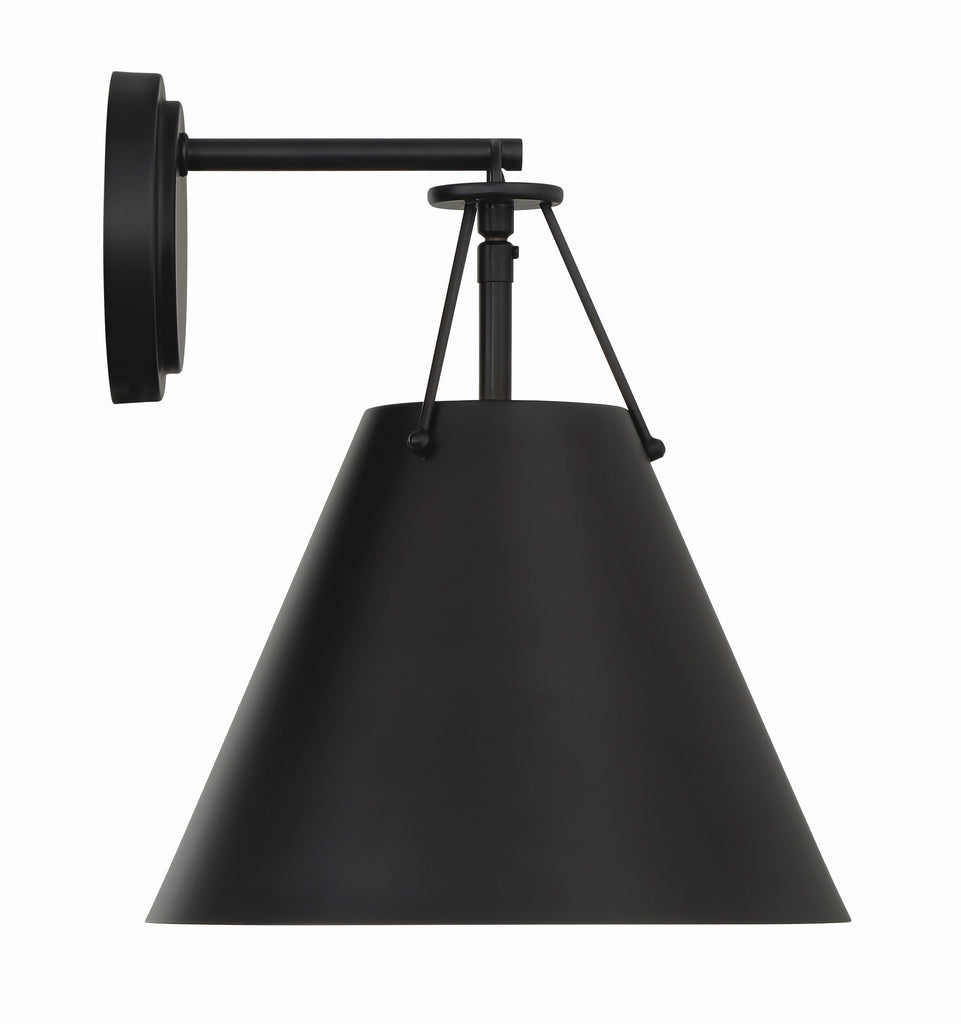 Xavier 1 Light Matte Black Sconce Crystorama