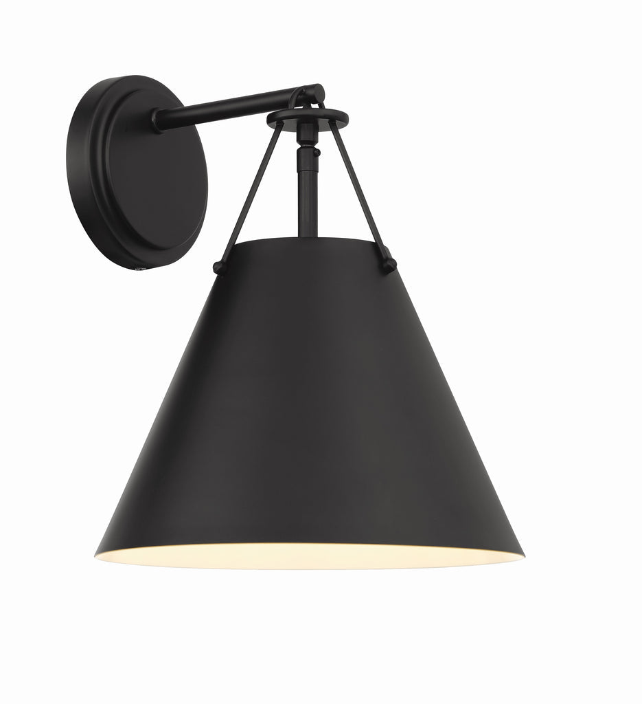 Xavier 1 Light Matte Black Sconce Crystorama