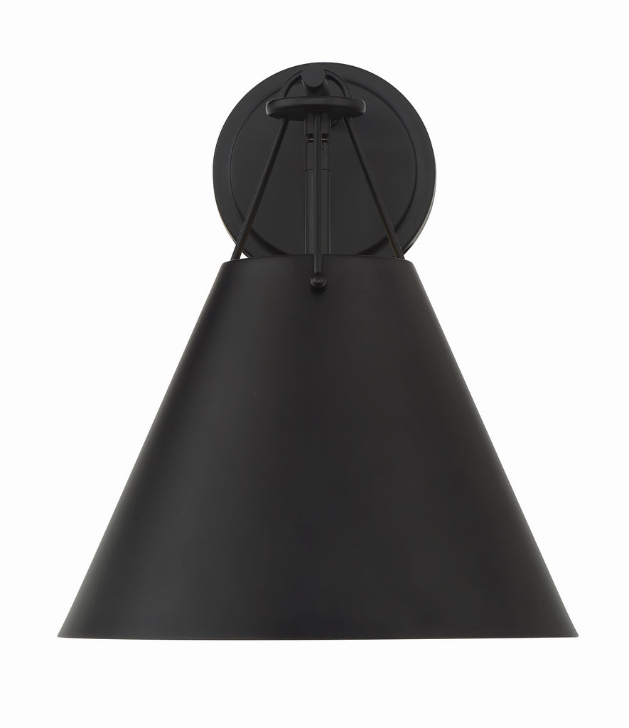 Xavier 1 Light Matte Black Sconce Crystorama