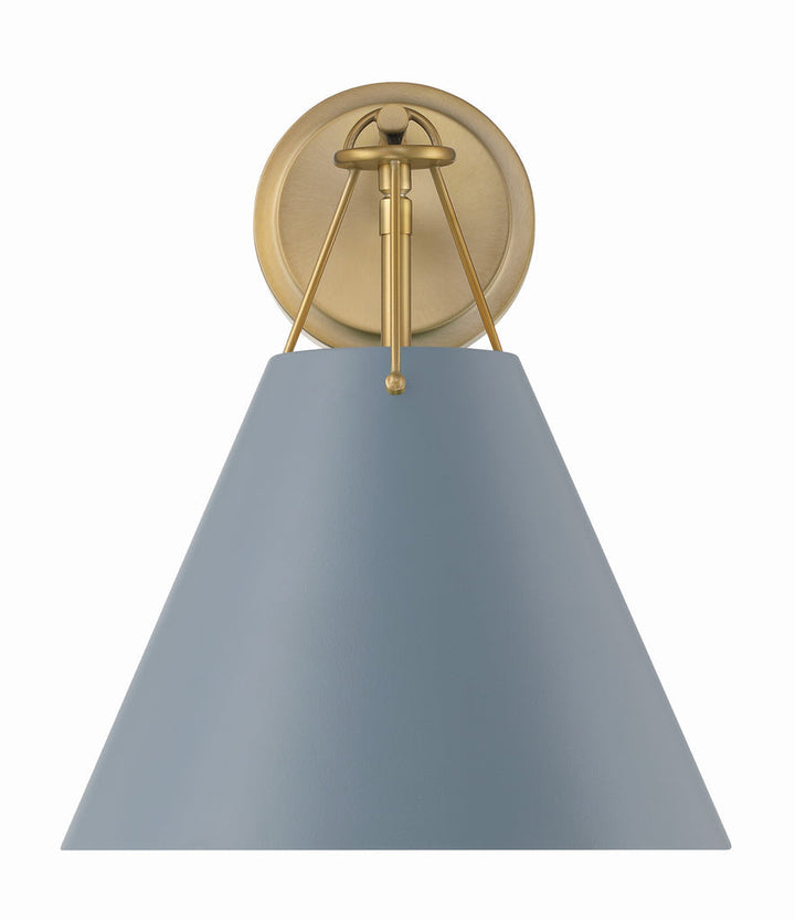 Xavier 1 Light Vibrant Gold + Blue Sconce Crystorama