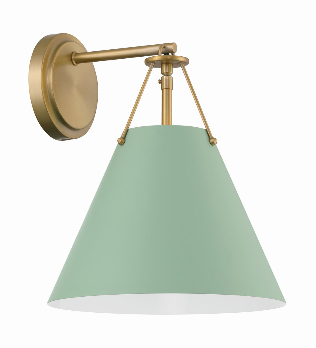 Xavier 1 Light Vibrant Gold + Green Sconce Crystorama