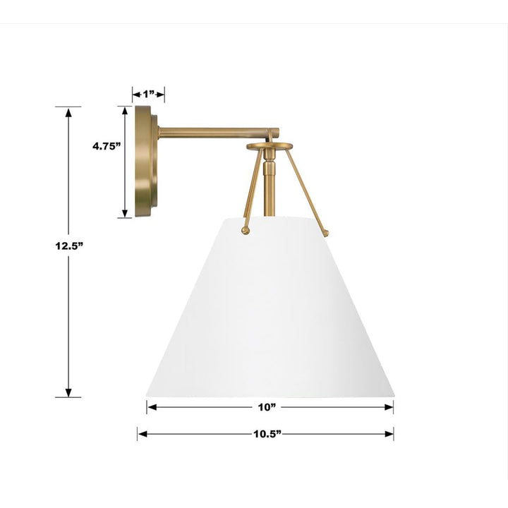 Xavier 1 Light Vibrant Gold + White Sconce Crystorama