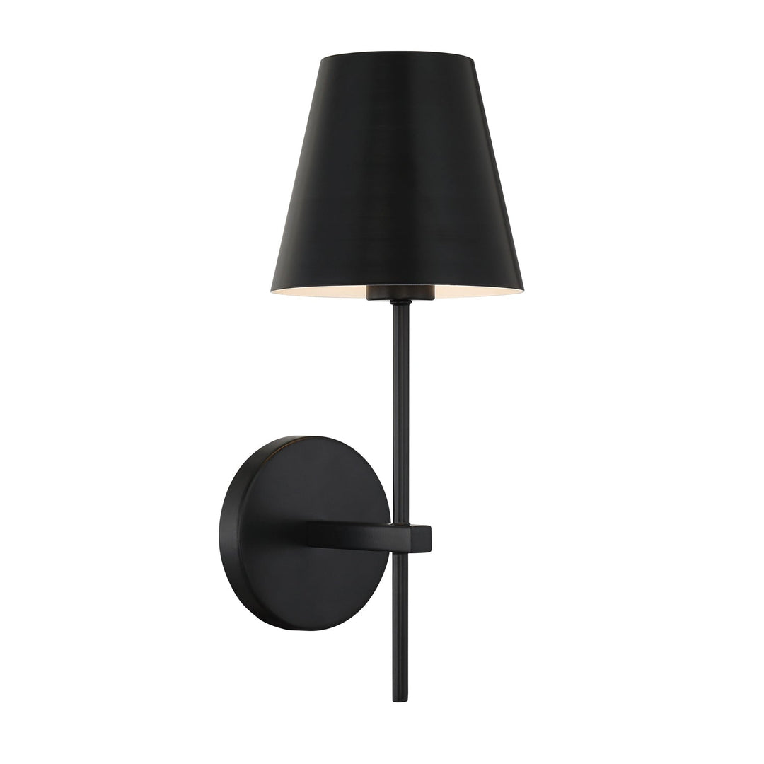 Xavier 1 Light Matte Black Sconce Crystorama